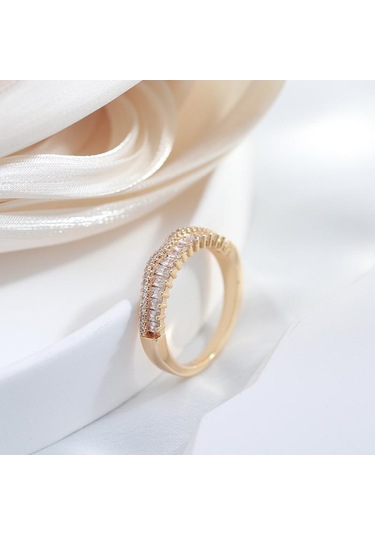 Kinel Doğal Zirkon Tam Kaplamalı Yüzükler Kadınlar Için Lüks Gül Altın Renk Güzel Takı 8 Rose Gold