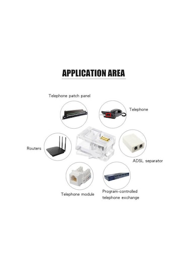 RJ11 Konnektör Jack 100 Adet