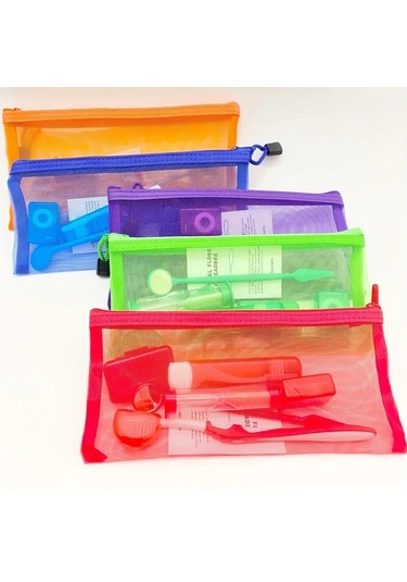 Willowhaven 8li Saklama Çantası Turuncu Yumuşak Diş Fırçası Ağız Bakım Seti Seyahat