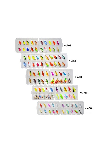 Tenfowee A01 20 Adet Metal Yem Seti - Renkli Parlak Flasher, Balık Çekici, İki Kanal Ve Kutulu Olta Takımı