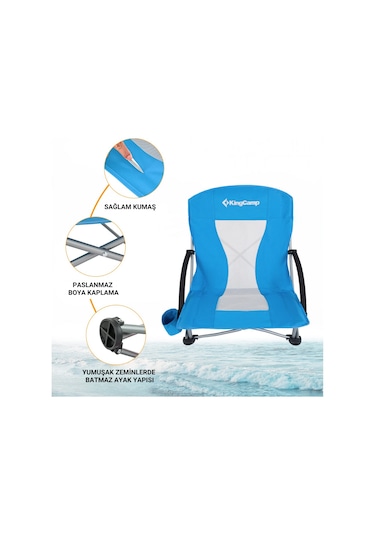 Kingcamp Lilac Beach Chair Plaj Ve Dinlenme Sandalyesi 2'li Set Blue Mavi
