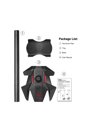 Xiyyadms Gp200 Kulaklık Tutucu, Alüminyum+tpu+abs Malzeme, Çözülebilir, Kaymazsız Taban, Masaüstünü Düzenler, Tüm Boyutlardaki Kulaklıklara Uygun, Siyah