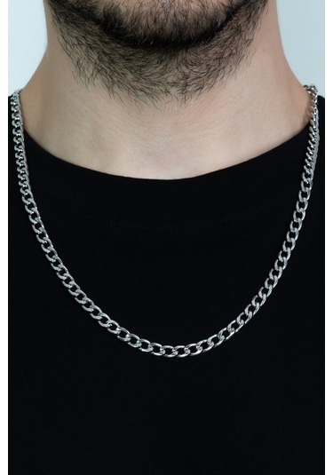 Gemici Çelik Erkek Zincir Kolye 6 Mm 56 Cm H081 (31175655) Çelik
