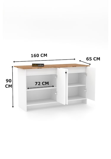 Ae-2080 Patentli Ayder Mutfak Adası Beyaz Raflı, Çok Amaçlı