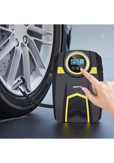 Xuweiwei 1 Adet Kablolu Dijital Ekran 150psı Led Işıklı Taşınabilir Araba Hava Kompresörü 12v Dc Araç Fişi Güç Modu 36v Çalışma Gerilimi