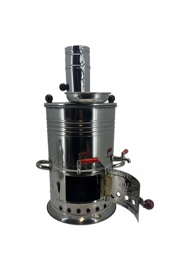 Paslanmaz 304 Çelik 5 L Çift Hazneli Demlikli Semaver