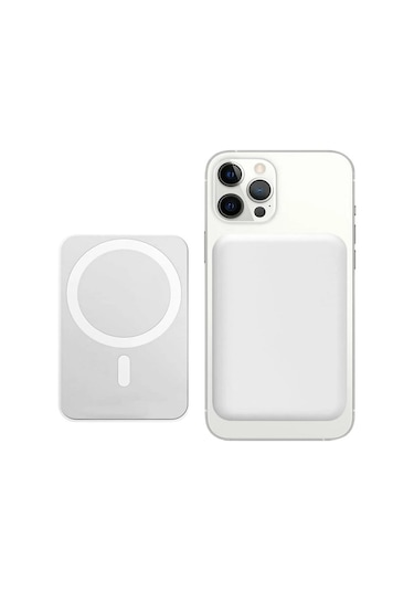 Yk Design P736 Wireless Magnetic Magsafe Powerbank Kablosuz 15w 5000 Mah BEYAZ