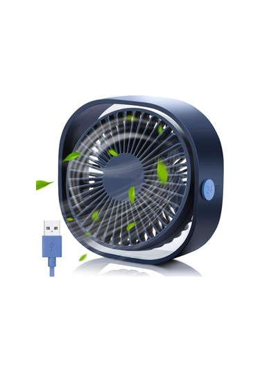 Mini Fan, Küçük Kişisel Usb Masa Fanı, 3 Hız Taşınabilir Masaüstü Masa Soğutma Fanı Usb İle Güçlenir, Güçlü Rüzgar, Sessiz Çalışma F82x5s Mavi