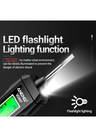 Yifomall Aneng Vd807 Akıllı Dijital Voltaj Test Kalemi - 12-300v Ac/dc, Ncv Sensörlü, Led Aydınlatmalı, Pil Hariç