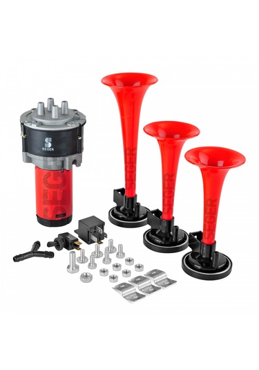 Seger 24 Volt Plastik 3 Borulu Kompresörlü Fala Fala Korna