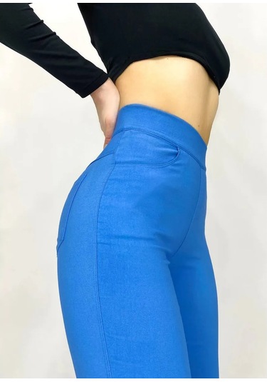 Natasha Beautıful Lastikli Jegging / Tüysüz 85290111 Mavi