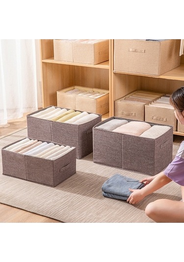 Dancemonkey Cbtx 53l Gardırop Elbise Saklama Kutusu - İmitasyon Keten Yıkanabilir Gri 140l