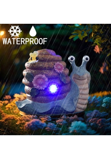 Güneş Bahçesi Açık Dekor Salyangoz Figürine Işık, Dışarıda Yard, Çim Yolu Mavi İçin İdeal