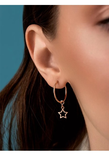 Veronika Kongo Küpe Yıldızı Gümüş 925 Ayar Altın Kaplama 34832785 Altın