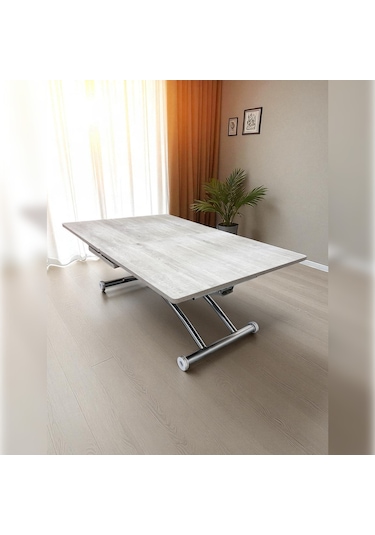 Ortadan Açılır Akıllı Masa Üst Mdf Lizbon Alt Ayak Krom