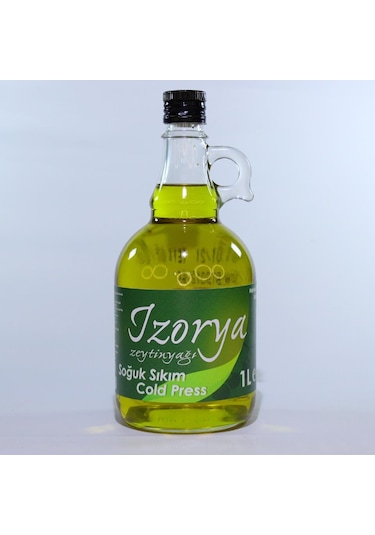İzorya Soğuk Sıkım Natürel Sızma Mut Zeytinyağı Galon Cam Şişe 1