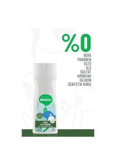 Siveno %100 Doğal Saç Sabunu Defne Yağlı Bal Avokado 9 Değerli Bitki Erkekler İçin Bitkisel Şampuan 300 ML
