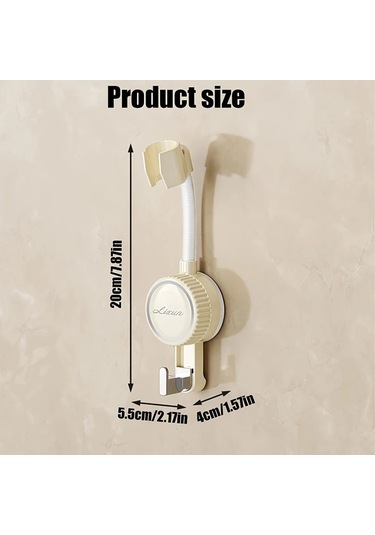 Sunshine011 Krem Rengi Deliksiz Emme Banyo Duş Tutucu Ayarlandı Duş Aksesuarı Duş Braketi Krem