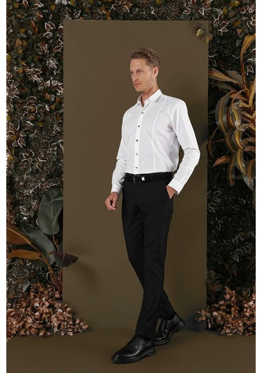 Gk 700 Slim Fit Beyaz Klasik Gömlek Beyaz