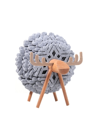 Koyun Şeklinde İçecek Altlıkları Bardak Altlıkları Yalıtımlı Yuvarlak Keçe Gri Gri