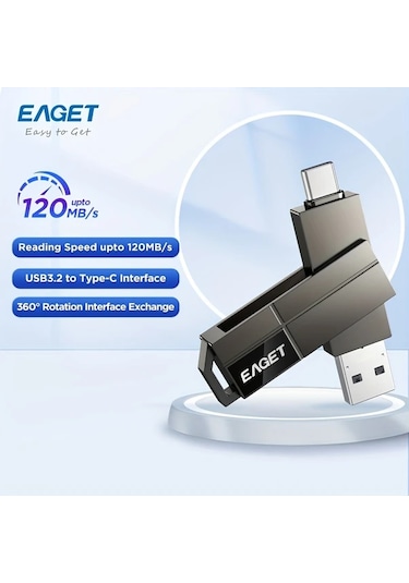 Motion003 Eaget Cf33 Usb3 2 Flash Bellek 256gb Tip C Ve Usb 3 2 120mb S İphone Uyumlu Android Mac