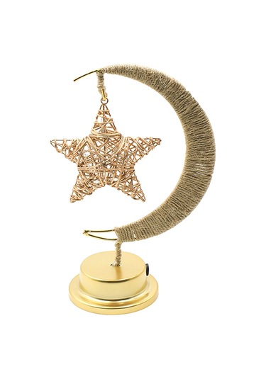 Suofeng Demir Çelik Yıldız Desenli Led Dekoratif Gece Lambası - Usb/pil Beslemeli Isı Işık, Ev Dekoru Hediyelik Altın