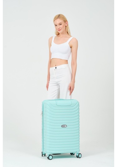 Keo-plus Turkuaz Orta Boy Silikon Kırılmaz Pp Valiz Turkuaz