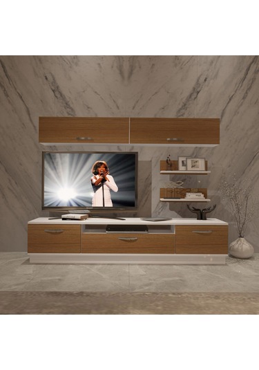 Decoraktiv Trendstyle 5 Slm Tv Ünitesi Tv Sehpası Beyaz - Ceviz