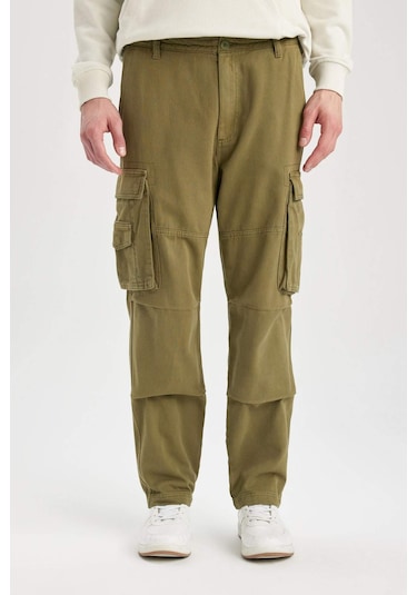 DeFacto Pantolon Wide Leg Fit Geniş Kalıp Normal Bel Geniş Paça Kargo Cepli B1915AX24SPKH262