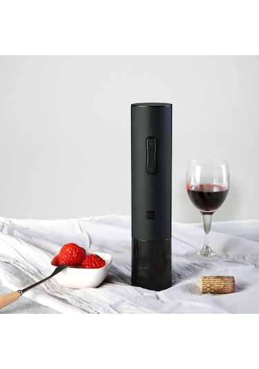 Xıaomı Huohou Şarap Elektrikli Şişe Açacağı Otomatik Tirbuşon Şarj Edilebilir Şarap Şişesi Mantar Çıkarıcı Siyah