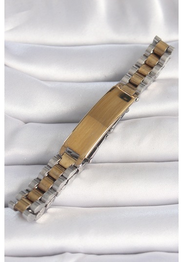 316l Çelik Gold Gümüş Renk Zincir Künye Model Erkek Bileklik Çok Renkli