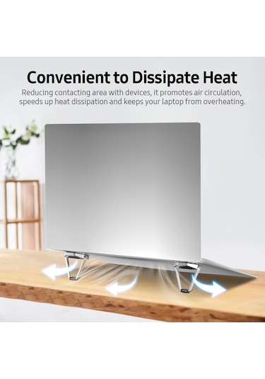 Fastbuy Alüminyum Laptop Soğutucu Standı - Katlanır, Ergonomik, Silikon Kaplı, Siyah-gümüş