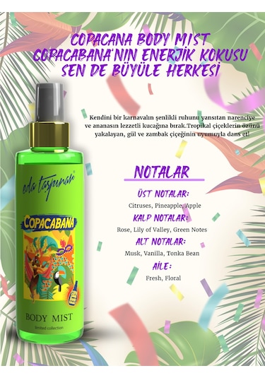 Eda Taşpınar Copacabana Tropikal Vücut Spreyi 200 ML