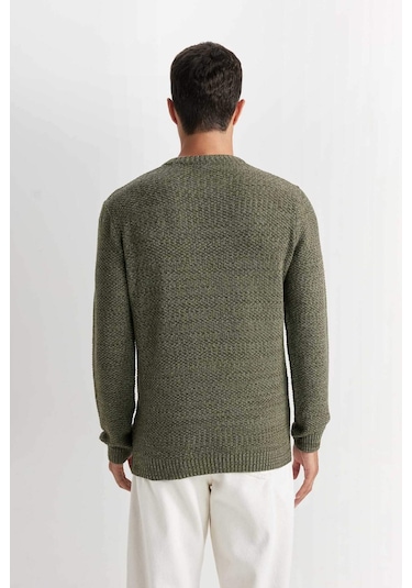 DeFacto Standart Fit Normal Kesim Bisiklet Yaka Dokulu Basic Düz Triko Kazak R1175AZ24WNKH268