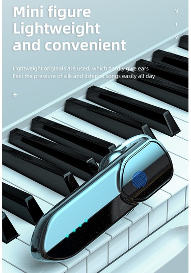 V19s Bluetooth 5.0 İş Tarzı Parmak İzi Dokunmatik Bluetooth Kulaklık Pembe