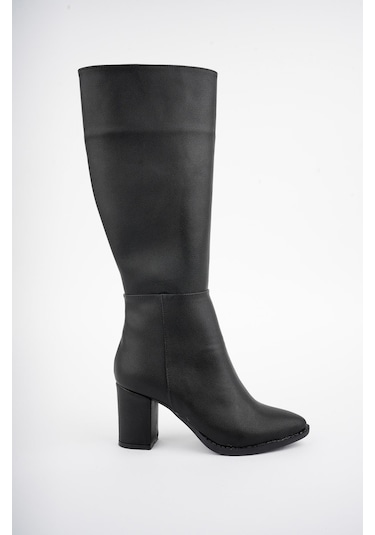 Muggo Almira Garantili Kadın Topuklu Çizme siyah