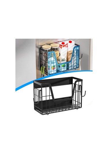 Suntek Buzdolabı Yan Rafı Manyetik Dolap Ev Eşyaları İçin Siyah