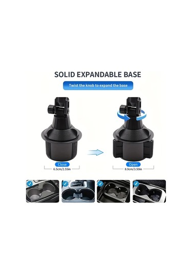 Chuangyinshop Siyah 4-13 Inç Ayarlanabilir Araç Cup Holder Tablet Telefon Tutucu İpad İphone Uyumlu Tüm Telefonlar