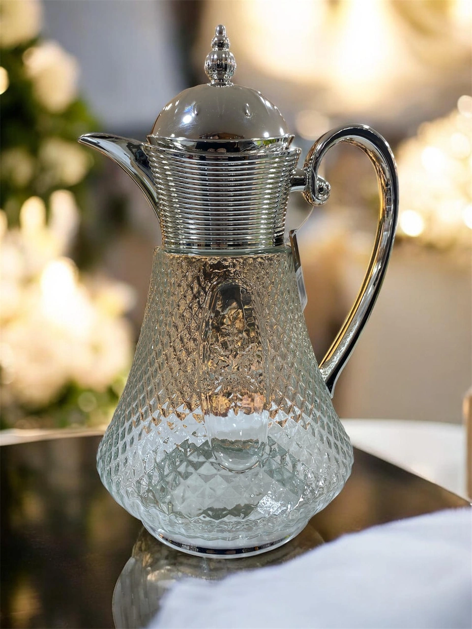 Royking Nurbanu Sürahi Şerbetlik 1.8 Litre Gümüş