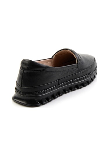 Siyah Hakiki Deri Kadın Casual Ayakkabı K01518024403 Siyah