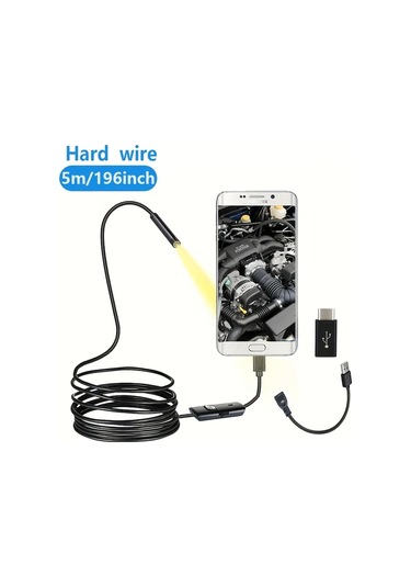Boatshop1 5m Sert Kablo 5mm Kanalizasyon Endoskop Endoskopi Tip C Mini Kamera 3ü 1 Arada Otomotiv İnceleme Kamera Boroskop Android 10m Kablo
