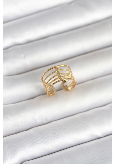 316l Çelik Gold Renk Vintage Model Kadın Yüzük Karışık