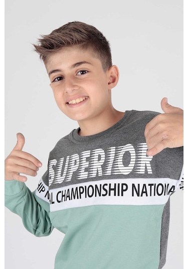 Ahengim Erkek Çocuk Superior Baskılı Trend Sweatshirt Ak15118 001
