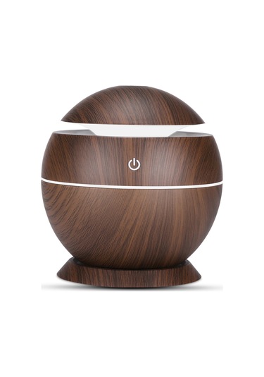 Moveevo Derin Ahşap Desenli Usb Nemlendirici, Renkli Led Işık Ve Aroma Uyumlu, Ev/ofis Kullanıma Uygun