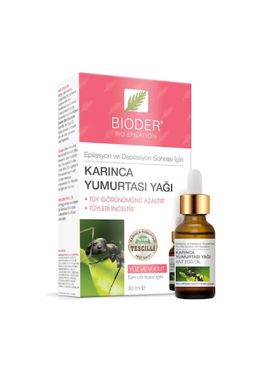 Bioder Bio Epilation Tüy Azaltıcı Karınca Yumurtası Yağı 30 ml