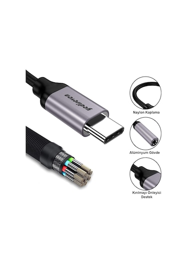 Type C To Aux 3.5mm Kulaklık Dönüştürücü Type-c Kulaklık Adaptör