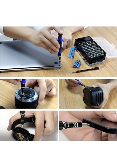 Honeybeeshop Mavi 138'i 1 Dıy Tamir Seti Hassas Tornavida Seti Mini Anahtar Vida Sökücü Telefon Tablet Saat Kamera