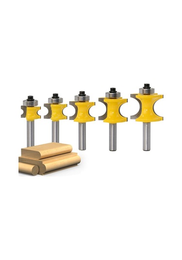 Sones 8-saplı Rulmanlı Pozitif Yarım Dairesel Kesici Gravür Makinesi Ağaç İşleme Kesici, Model: 5 Adet/takım