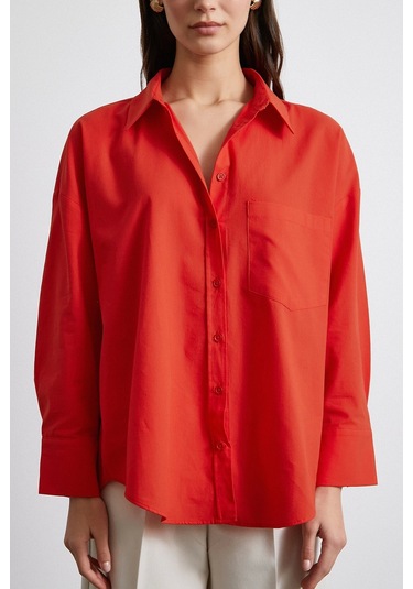 Must Have Poplin Gömlek Kırmızı Kırmızı