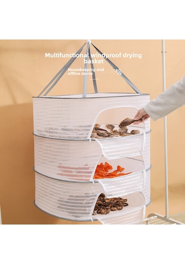 Hangfox Evde Sebze-balık Kurutucu Kafes: Koniksin Koruma, Katlanabilir, Balkon Uygun, 40x60cm Orta Boy Tek Katlı Çok Amaçlı Kurutma Ağı